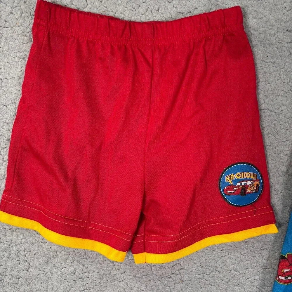 Cars Size 2T Lightning McQueen Lot‎ 4 Disney Pajamas T-shirt Shorts Kachow VTG